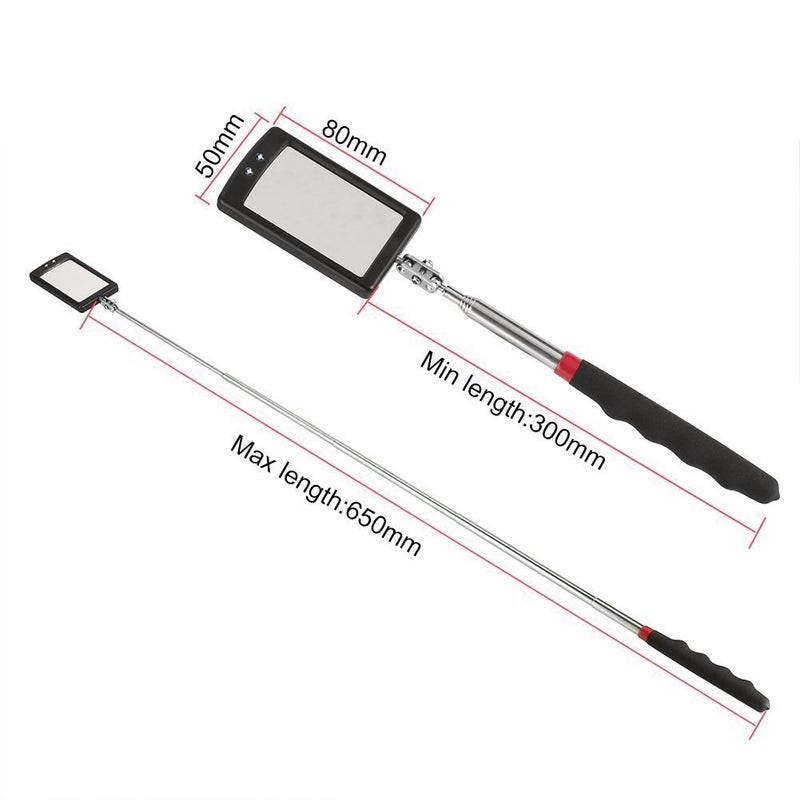 Ailenyun Telescoping Lighted Inspection Mirrorï¼ŒTelescoping LED Lighted Flexible Inspection Mirror 360 Swivel for Extra Viewing - Image 2